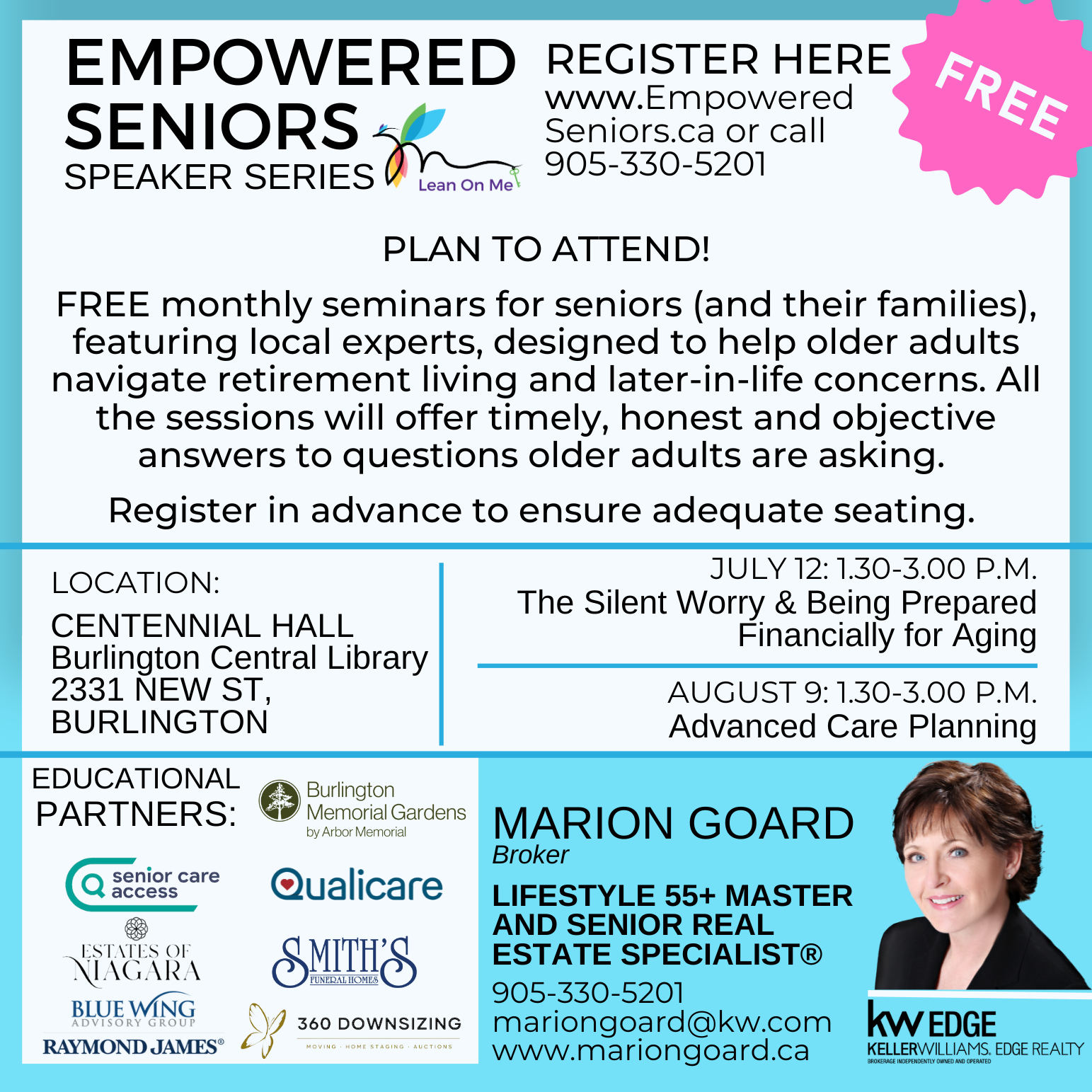 Empowered Seniors Speaker Series with Marion Goard and SeniorCareAccess.com