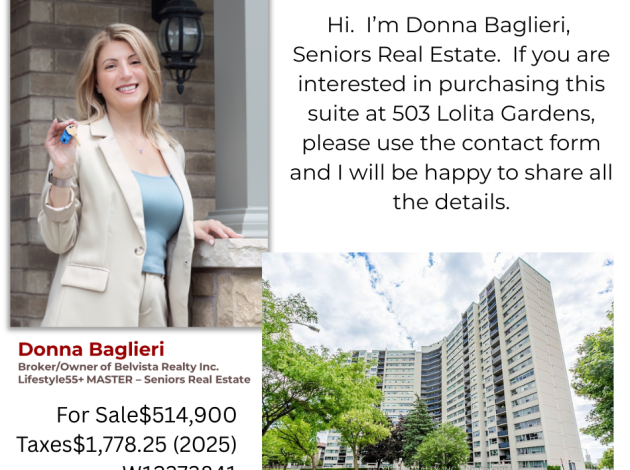 5033 Lolita Gardens Mississauga - for sale -  Seniors Real Estate - Donna Baglieri